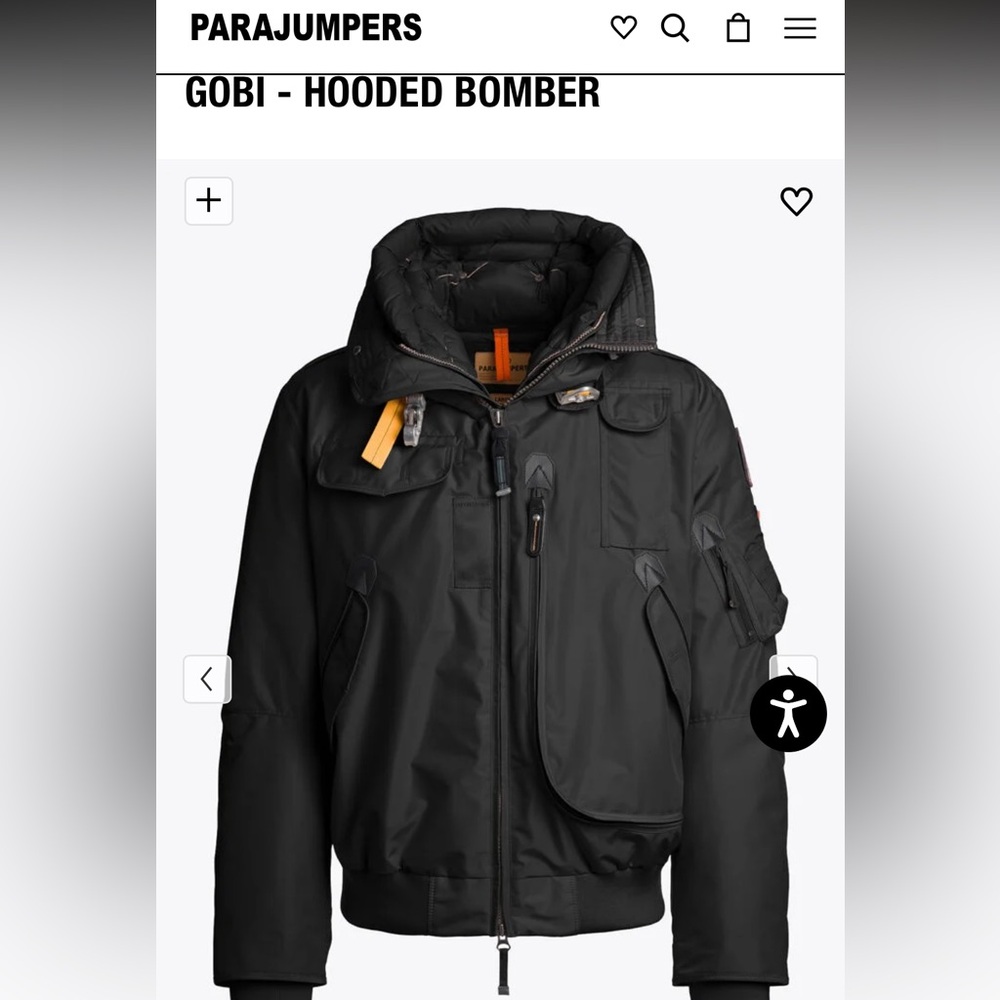 Parajumpers Black Jacket - Gobi Hooded Bomber